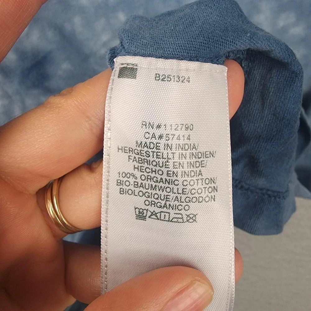 True Religion Shirt Mens Medium Blue Tie Dye Buddha Logo Crewneck Tee Music